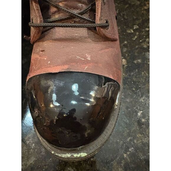 Red Wing Men's Brown Leather Combat Work Boots Size 9 Lace-Up Durable - Picture 4 of 13